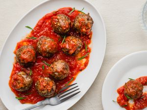 Easy homemade meatballs in a red sauce