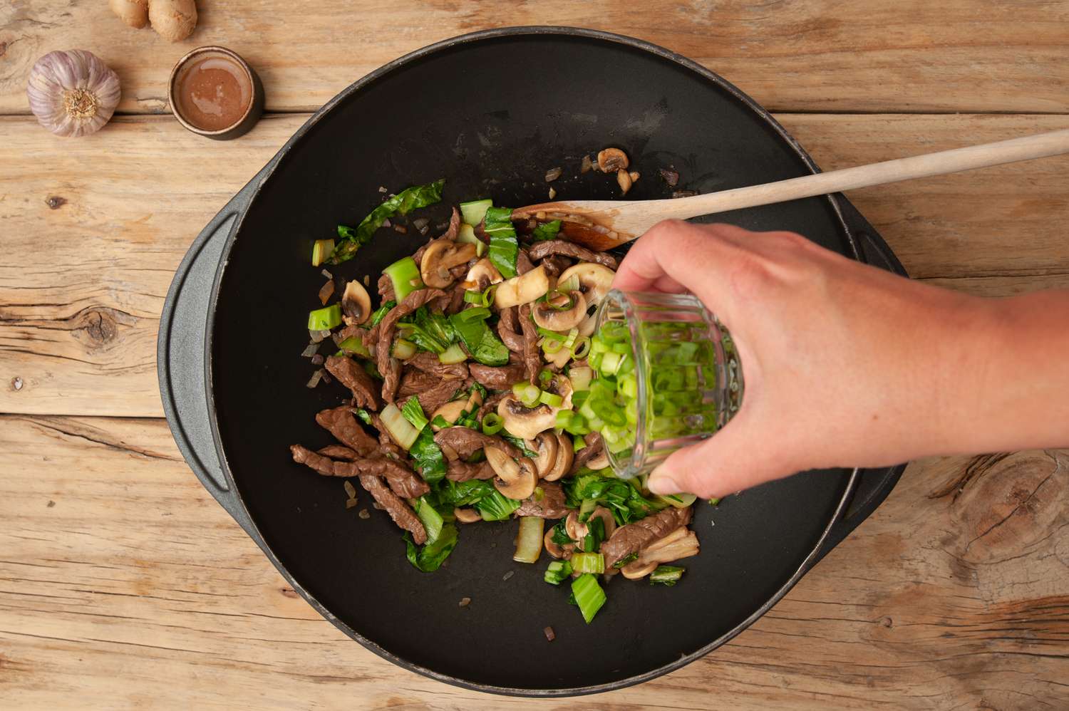 Stir in green onions