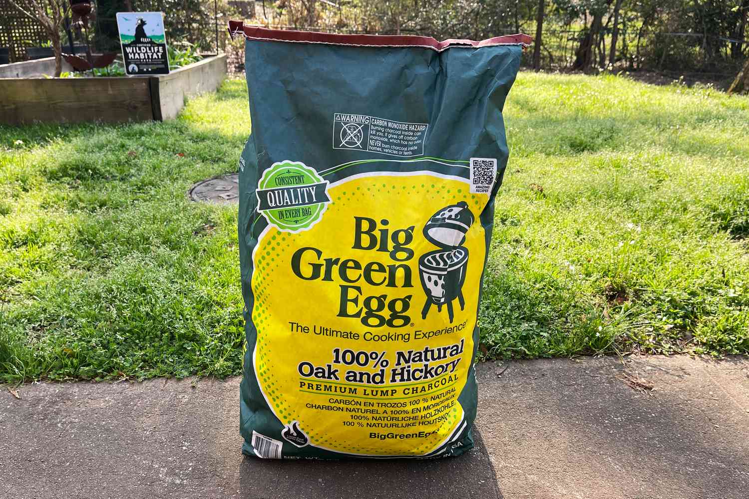 Big Green Egg Natural Oak and Hickory Lump Charcoal in a bag