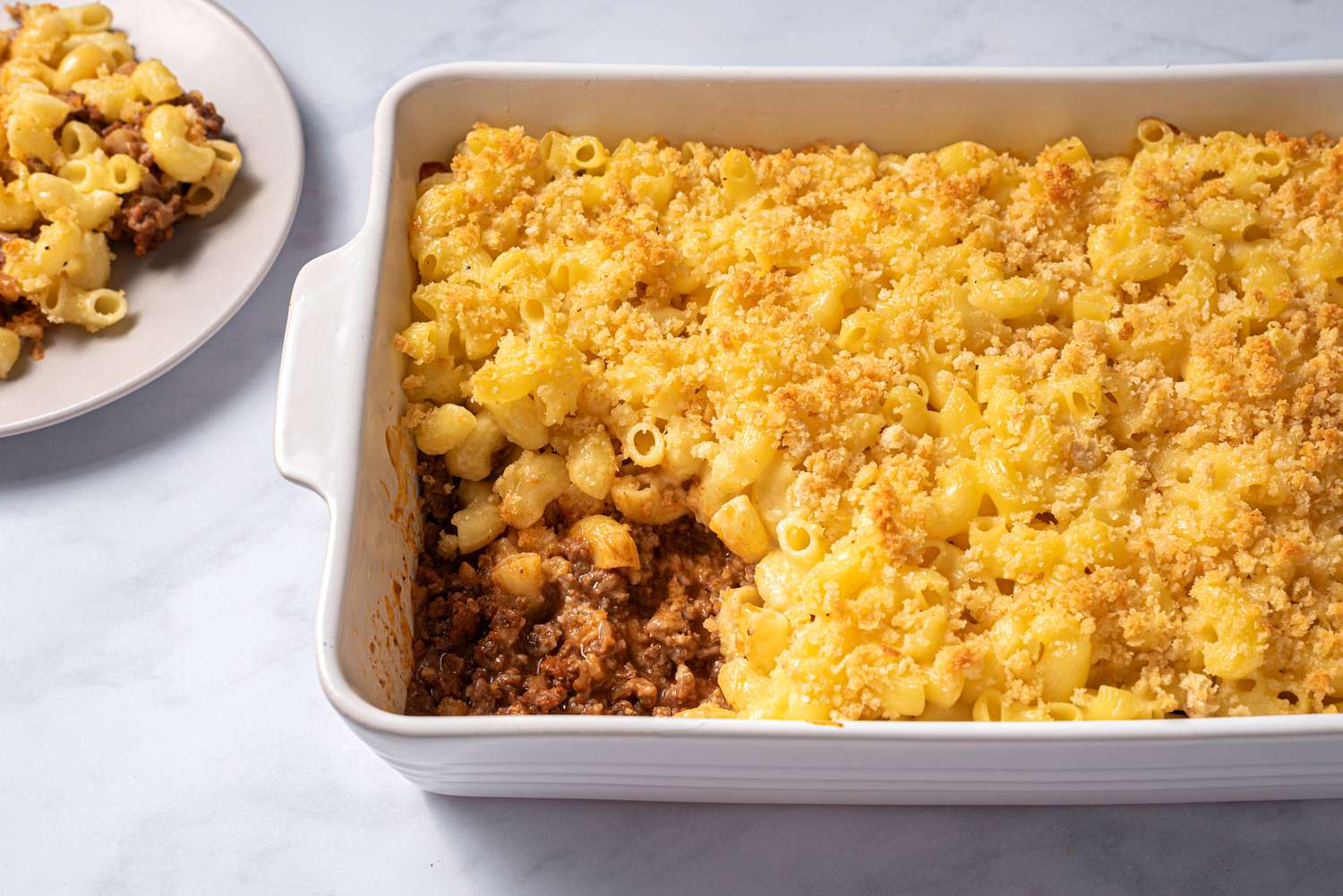 Sloppy Joe Macaroni and Cheese Casserole