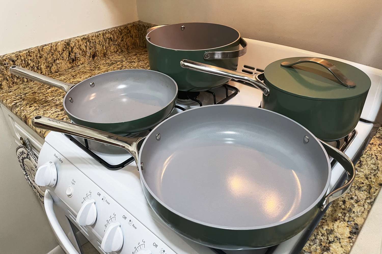 Caraway cookware set after 18 months of use