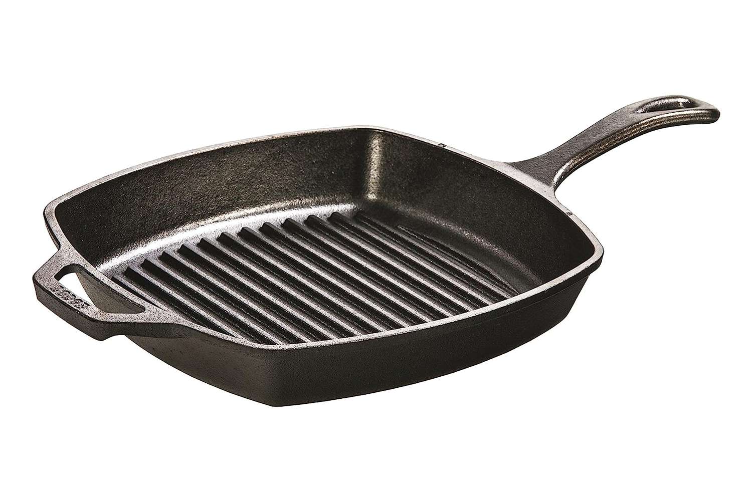 Amazon Lodge Seasoned Cast Iron Square Grill Pan