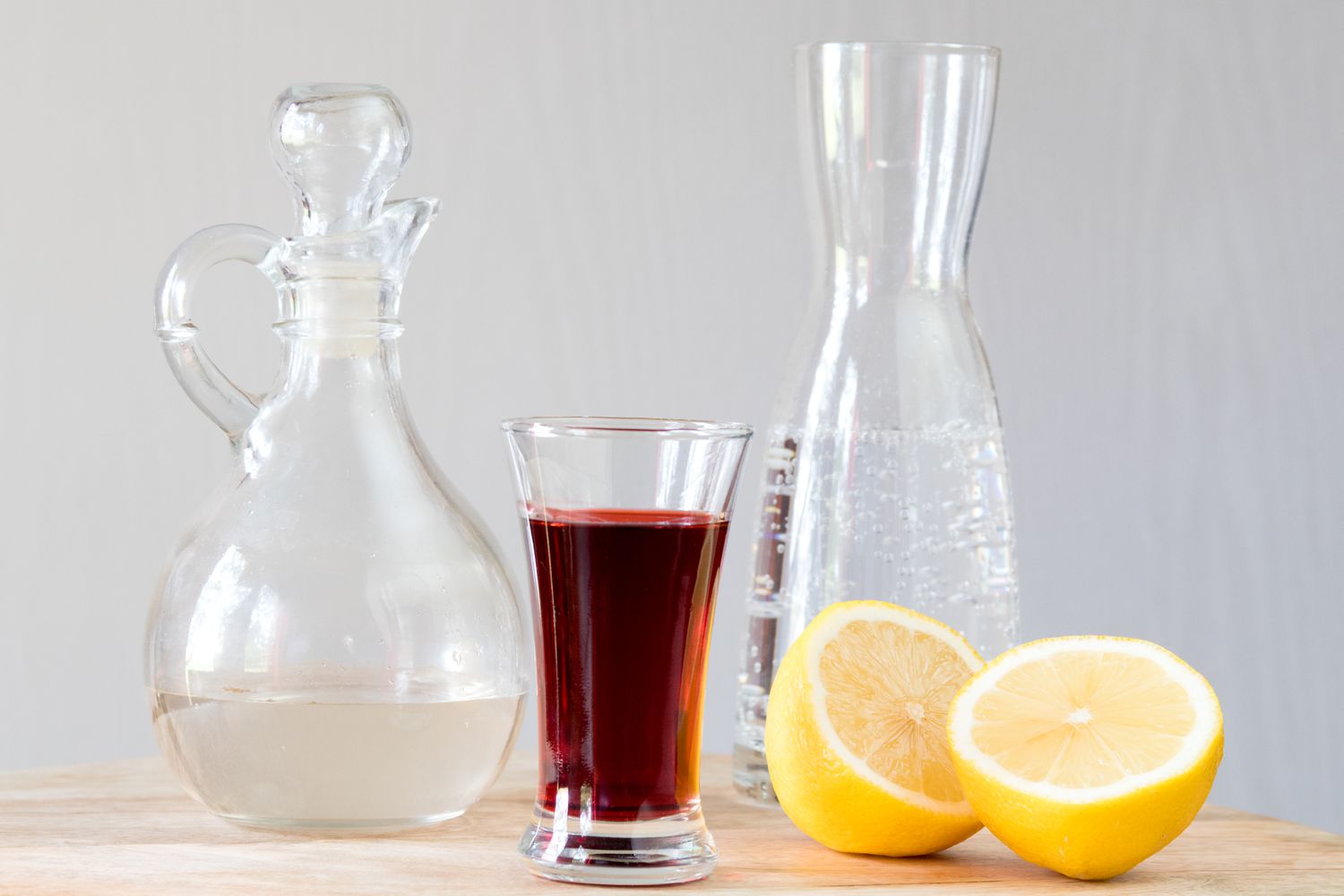 Ingredients for a Sloe Gin Fizz Cocktail