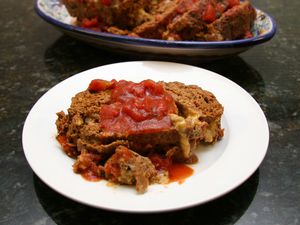 Beef, sausage, and Parmesan cheese meatloaf