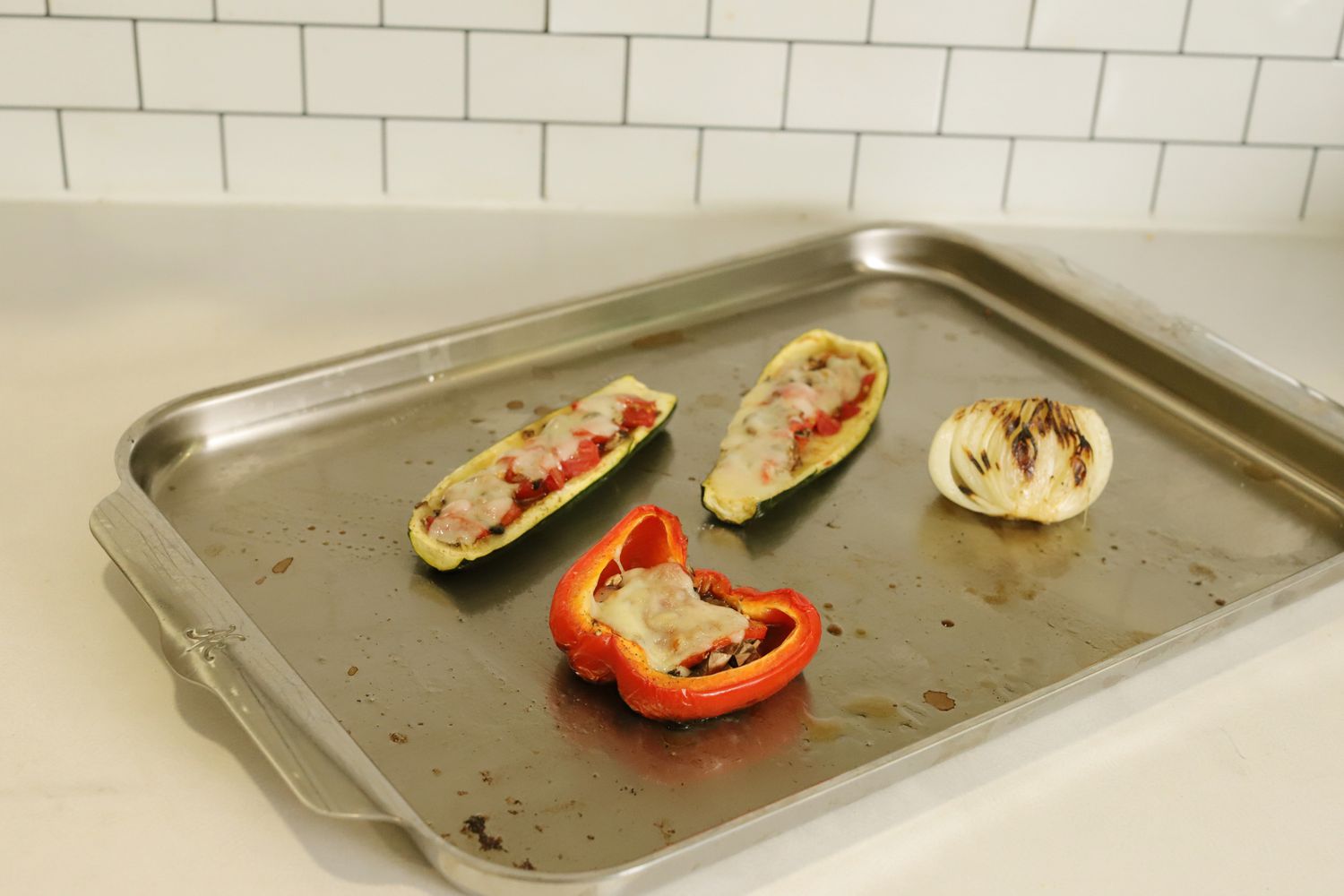 Roasted vegetables on the Hestan OvenBond sheet pan