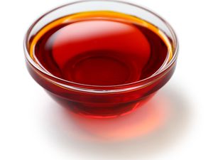 Palm oil in a glass bowl