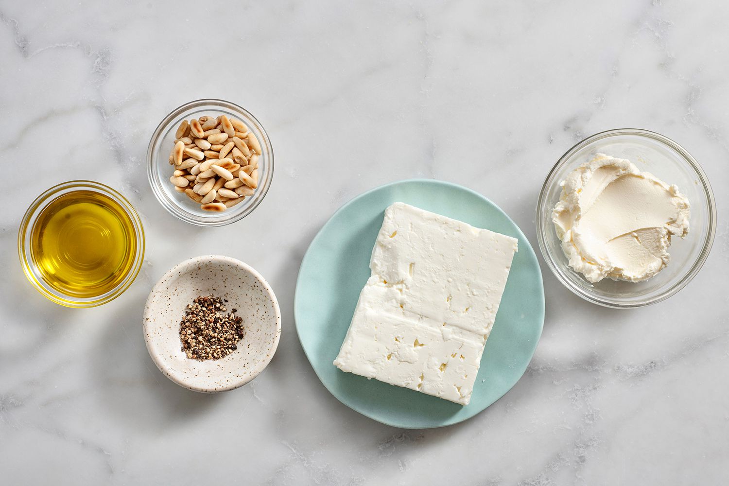 Ingredients to make whipped feta