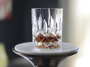 Riedel Spey Whisky Glass displayed on a small pedestal