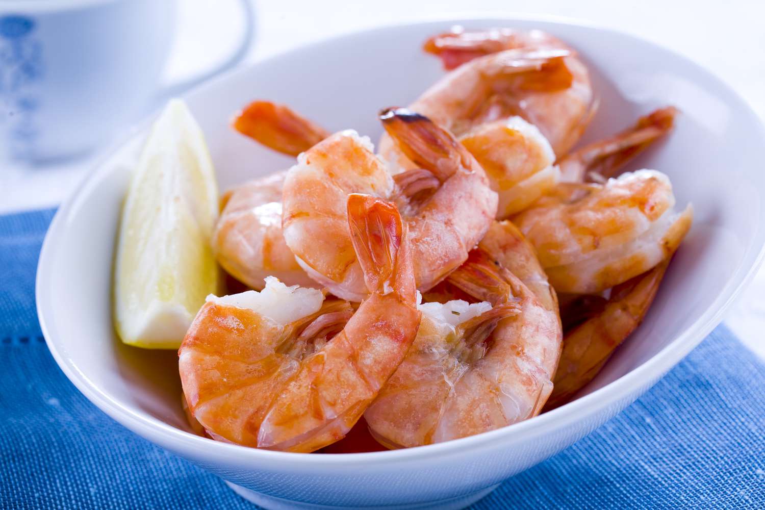 Shrimp in a white dish