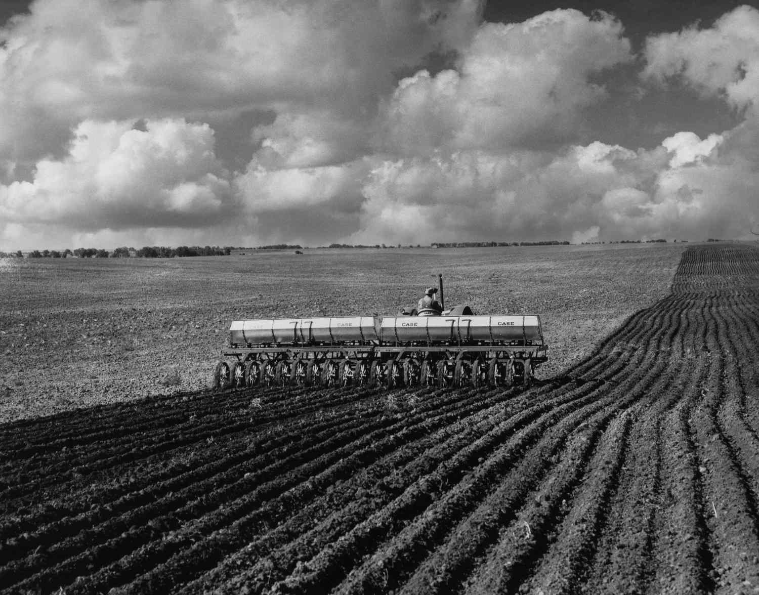 a farmer planting their land