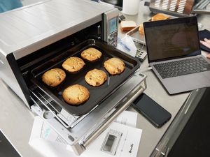 Cookies resting on a baking sheet in the Breville Smart Oven Pro