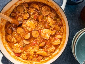 Low Calorie Jambalaya in a pot 