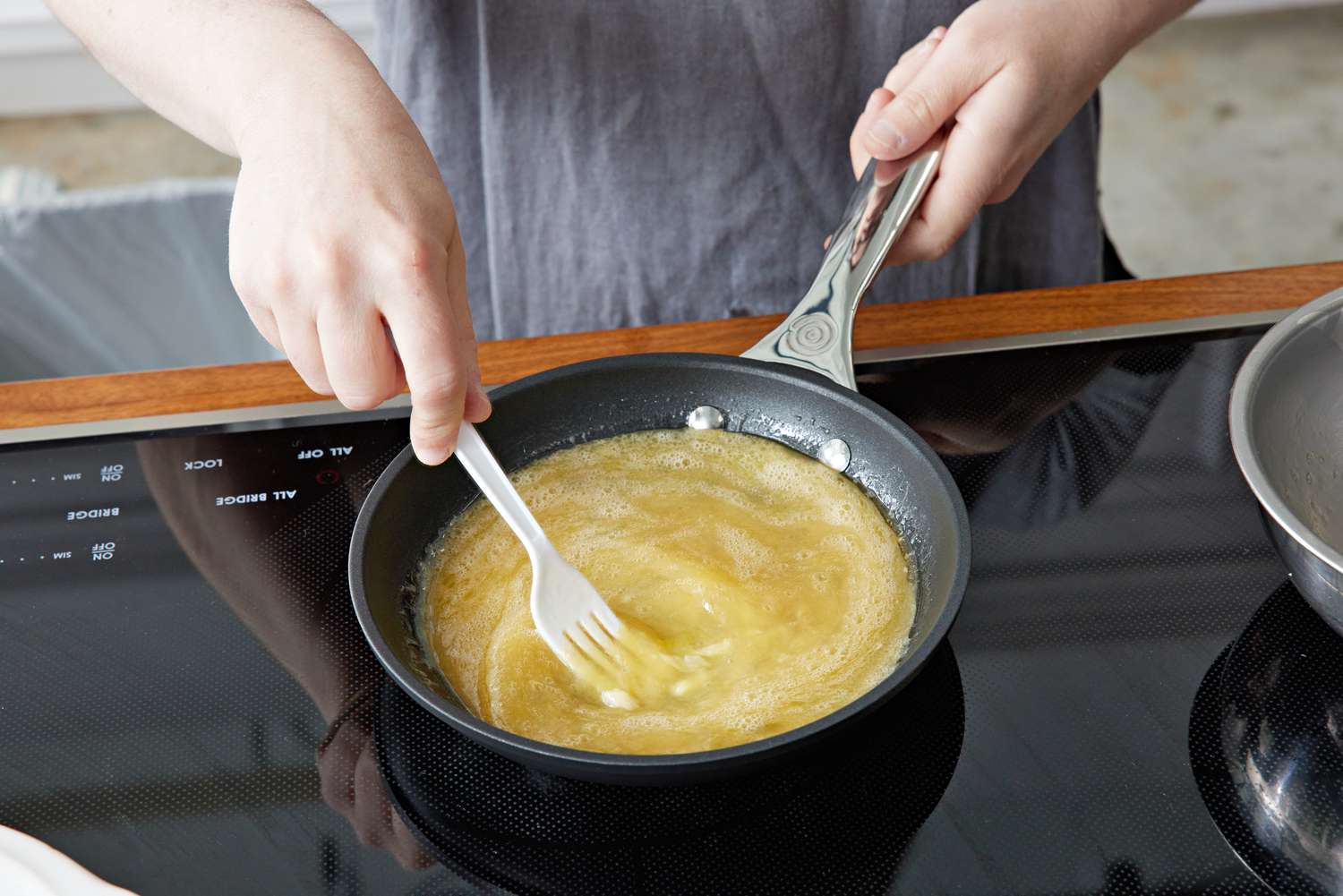 Making an omelet in the Le Creuset Toughened Nonstick PRO Cookware Set