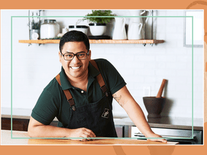 Aarnold Myint in a kitchen