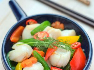 Sixi Scallop - Chinese Stir-fry Scallop with vegetables