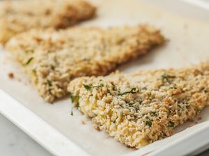 Baked panko-crusted fish