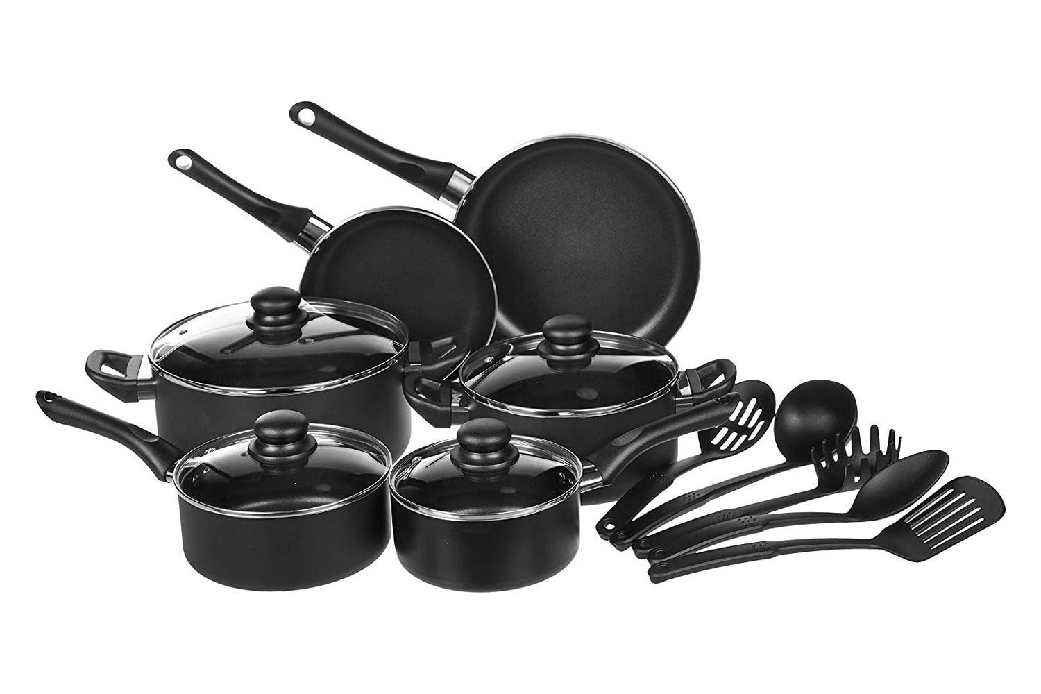 Amazon Basics Nonstick Cookware 15-Piece Set