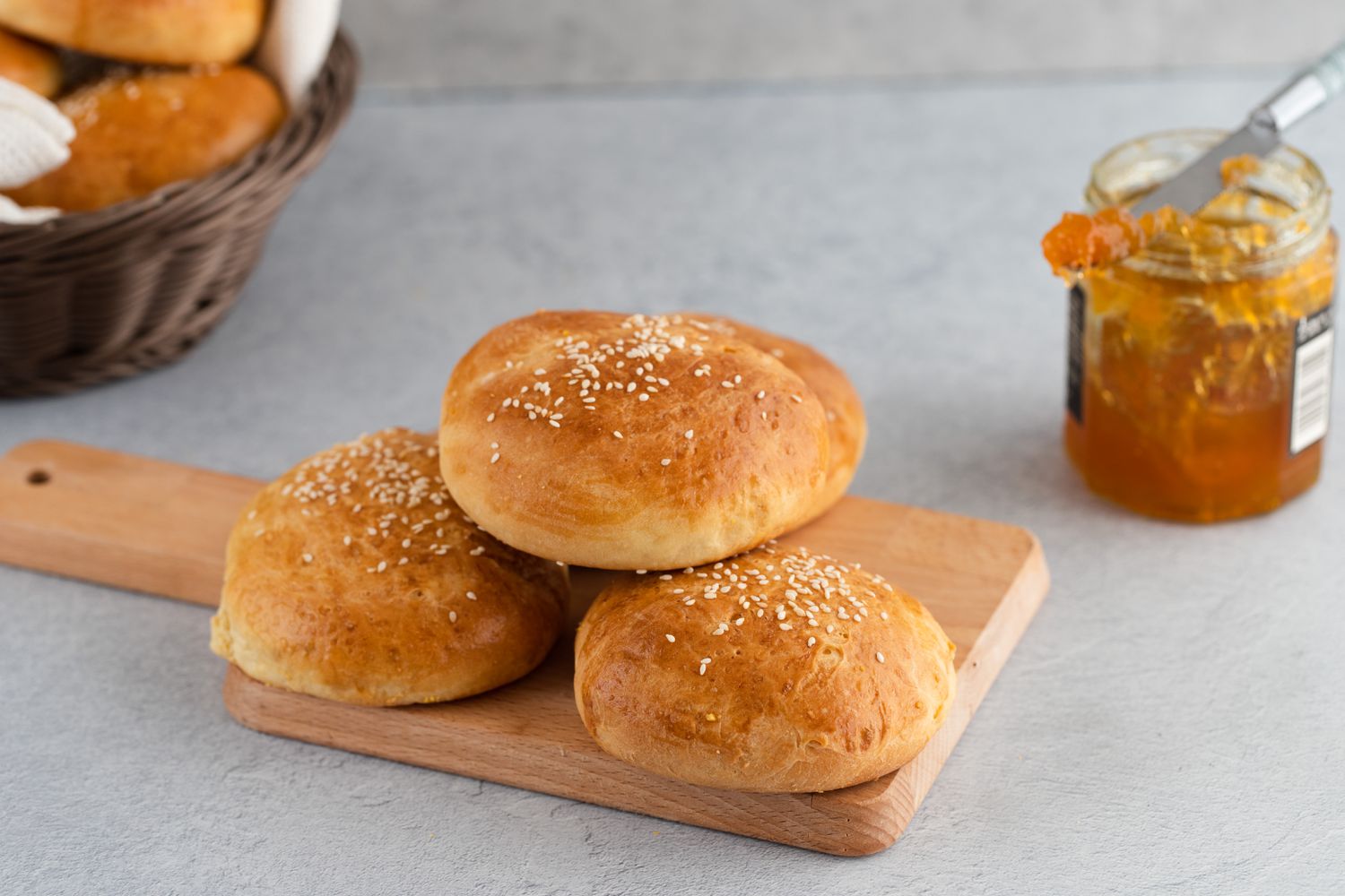 Rich homemade brioche buns