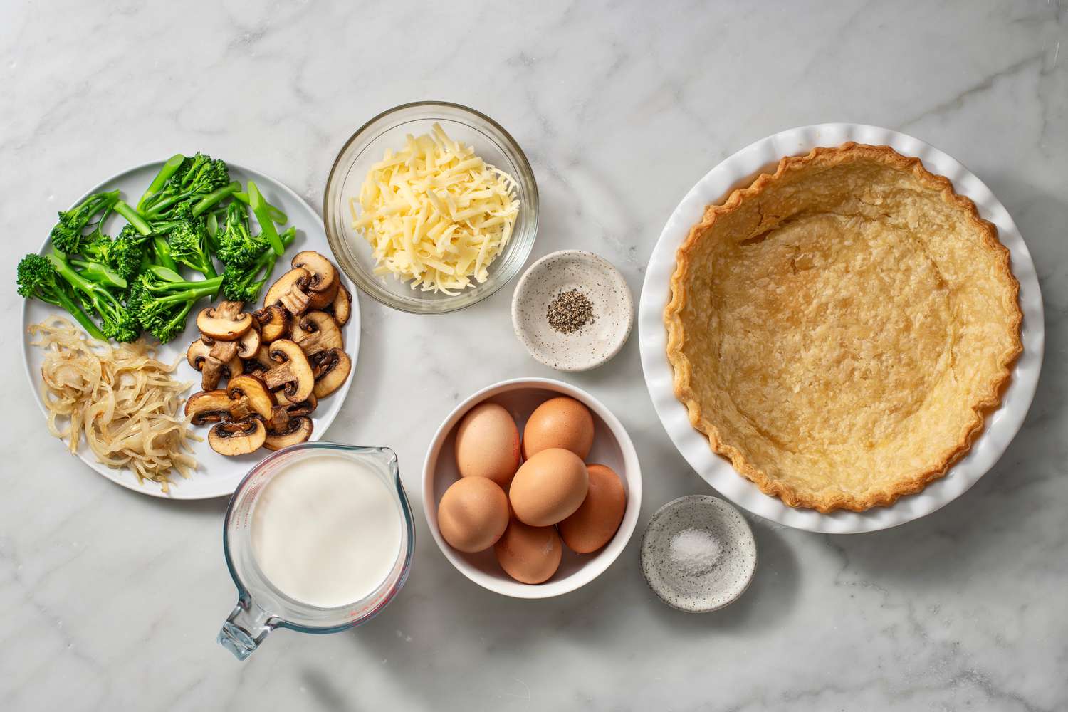 Ingredients to make quiche