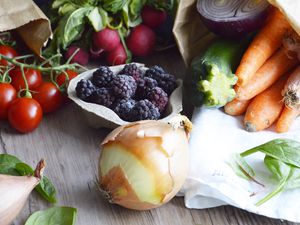 Spring vegetables and fruit