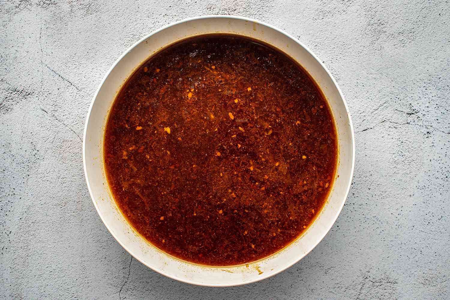 Strained soup in a bowl 