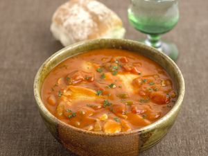 Creole fish stew, close up