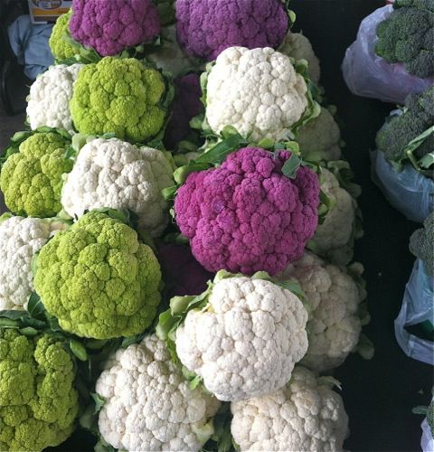 Many Cauliflower at Market