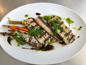 chef chris scott's grilled mackerel dish