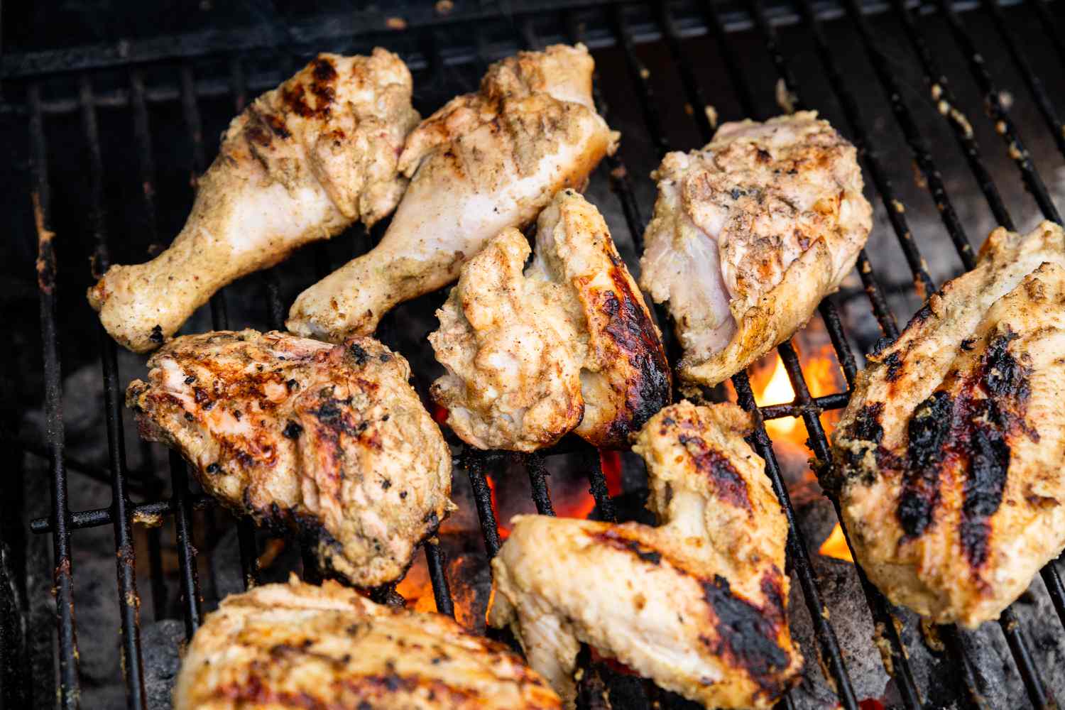 Authentic Jamaican Jerk Chicken on the grill 