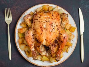 Iron skillet roasted chicken