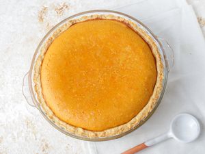 Freshly baked pumpkin pie