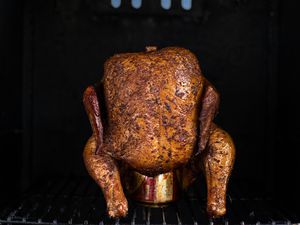Beer can smoked chicken
