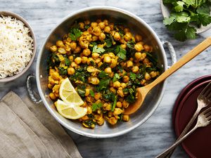 Chana masala spicy chickpeas with spinach recipe