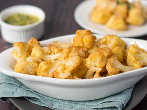 Fried cauliflower with salsa verde