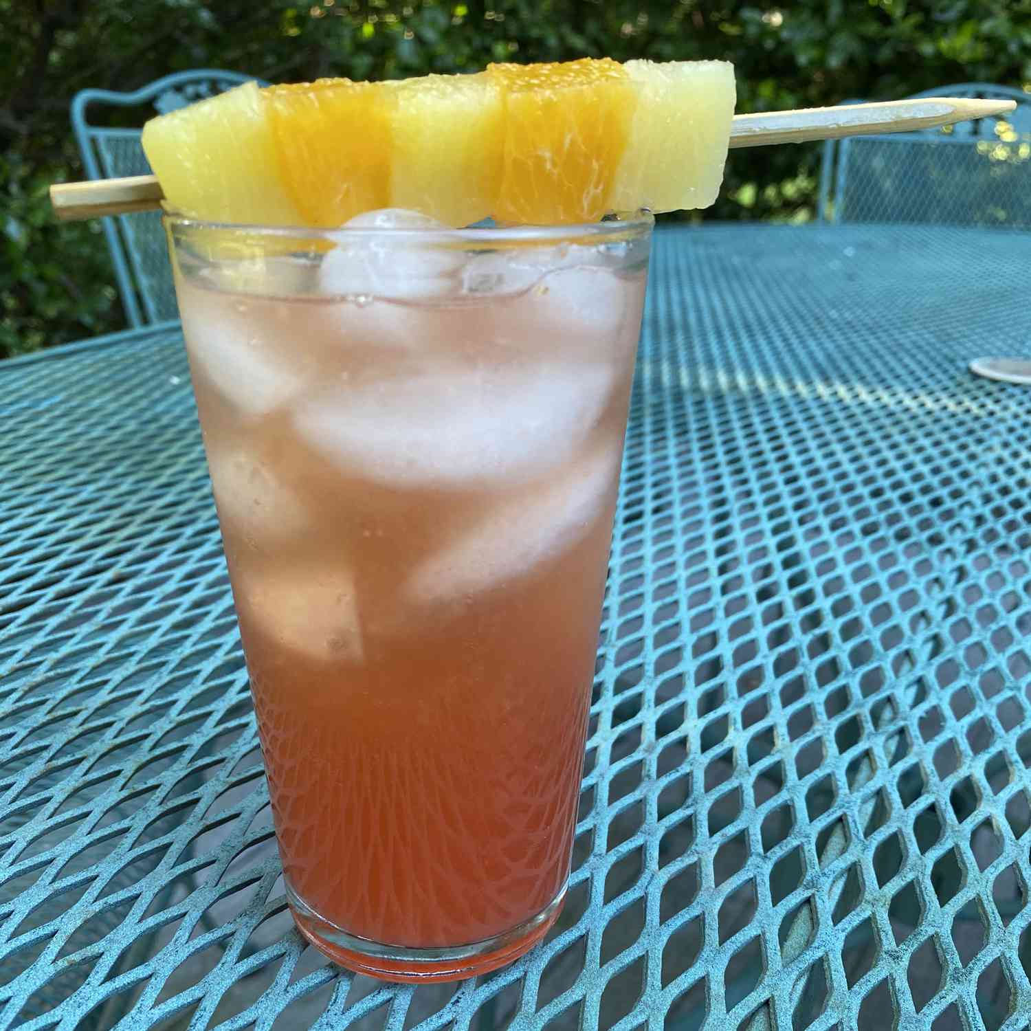 Cinderella mocktail garnished with fruit