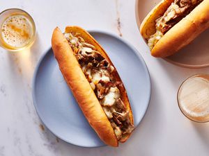 Homemade Philly cheesesteaks