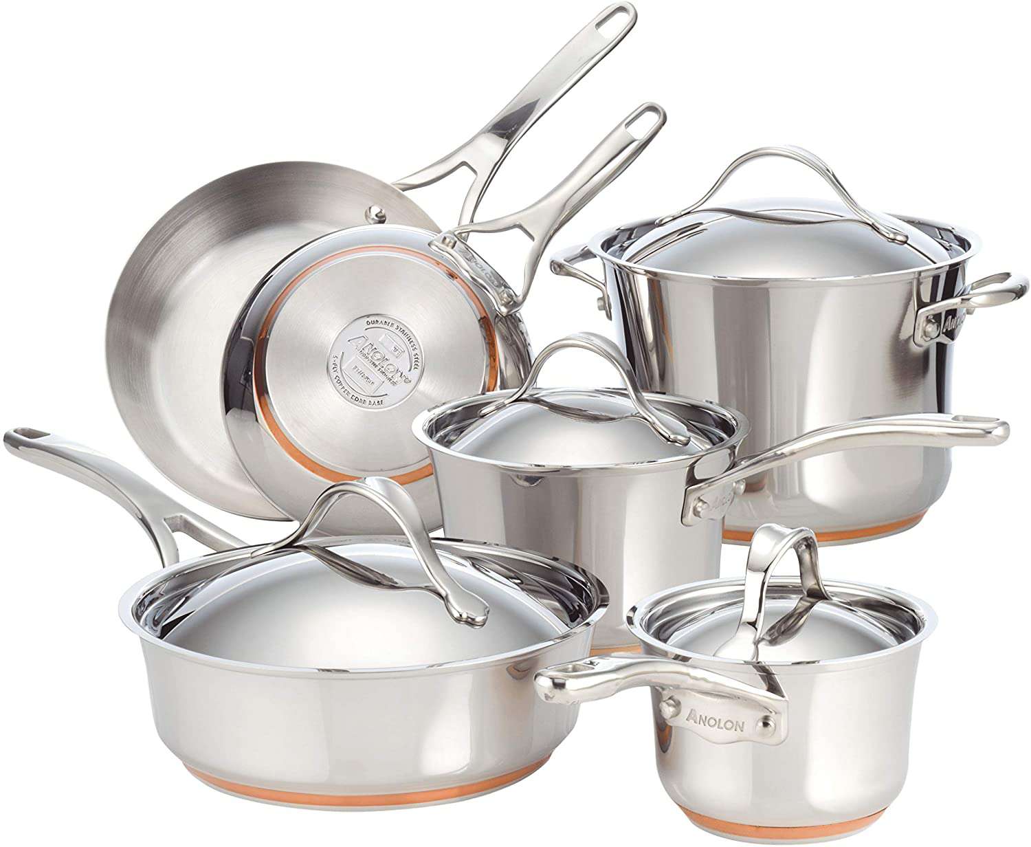 Anolon Nouvelle Stainless 10-Piece Cookware Set