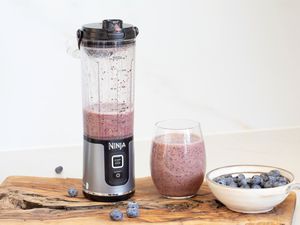 Ninja Blast Portable Blender with smoothie and blueberries