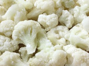 Close up of frozen cauliflower