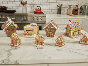 Best gingerbread kits displayed on marble kitchen counter