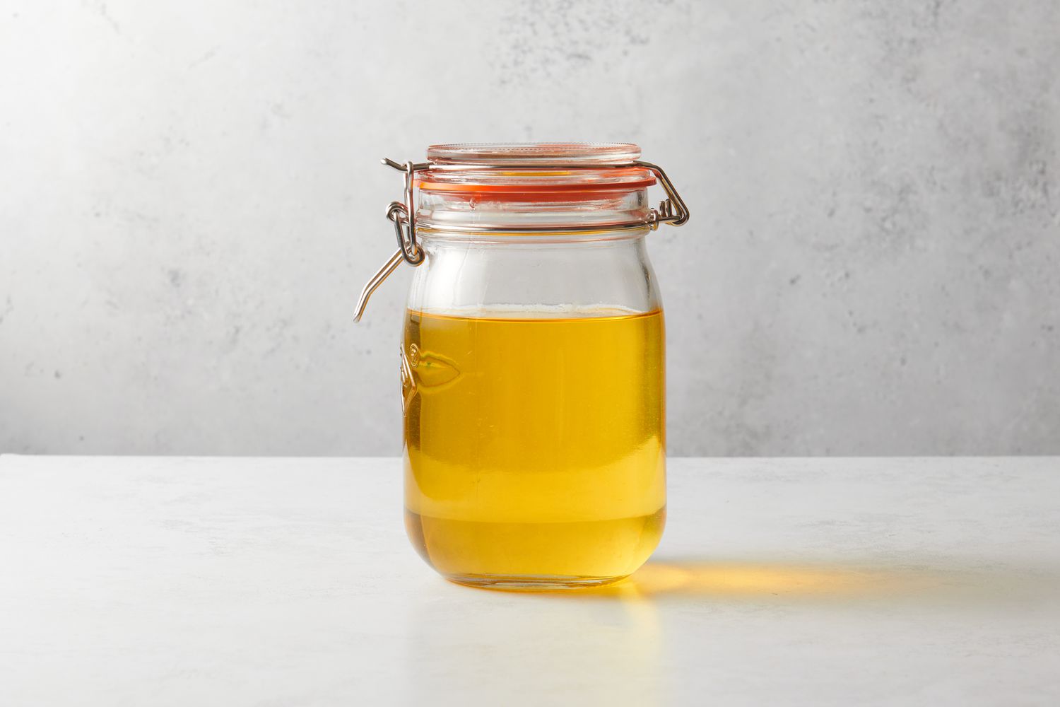 A jar of sweetened orange liqueur