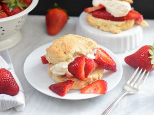 Bisquick Strawberry Shortcake on a plate