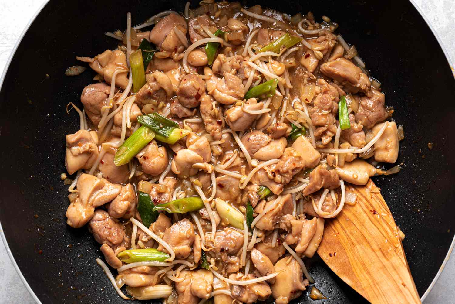 Mongolian Chicken With Mung Bean Sprouts