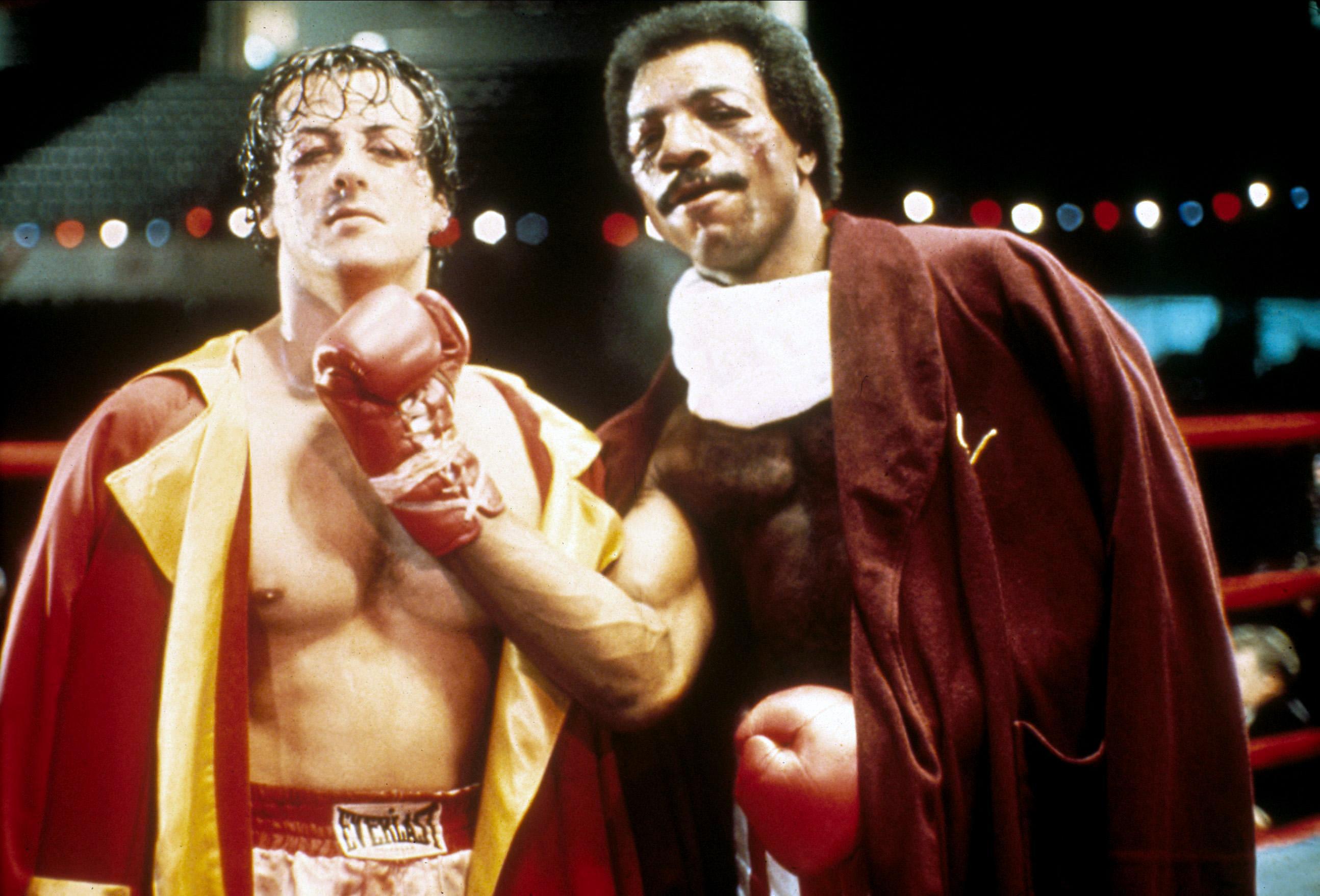  Sylvester Stallone was so inspired by the story he used it as inspiration for the Rocky movies - Stallone seen here as Rocky, with Carl Weathers as Apollo Creed