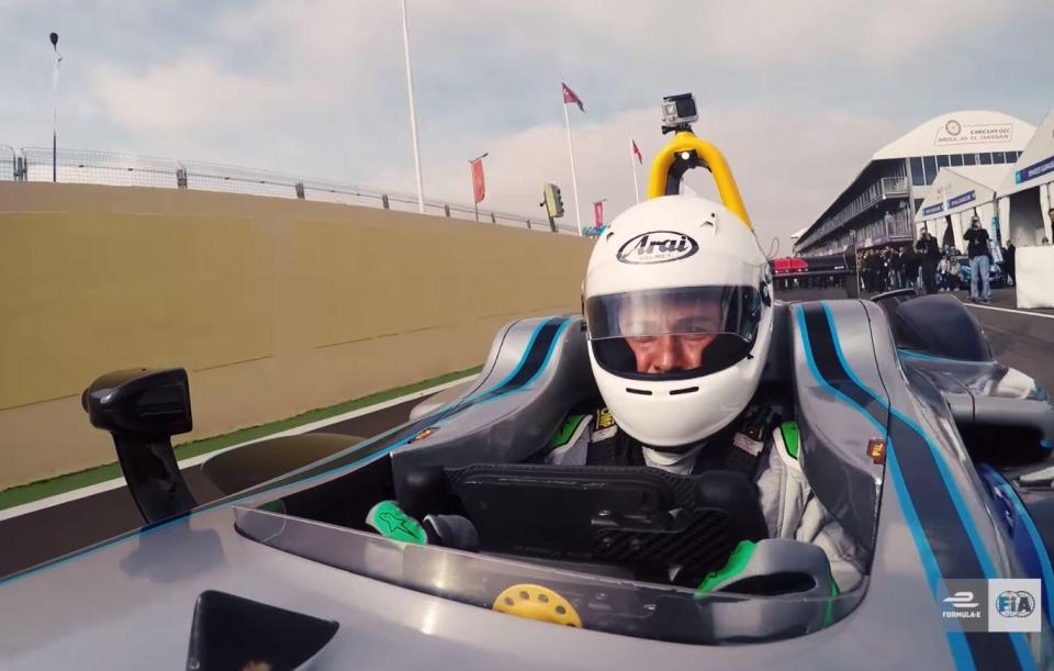  He climbed on-board 140mph Renault Formula E car