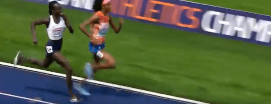  Lonah Salpeter gives it her all as she wrongly thinks she is just metres from a silver medal