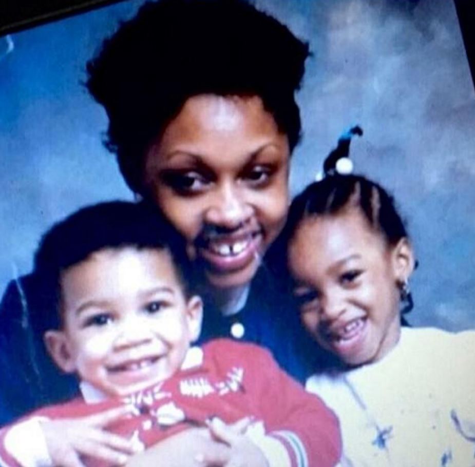  Anthony Joshua is extremely close to mum Yeta, pictured here as a child with his sister