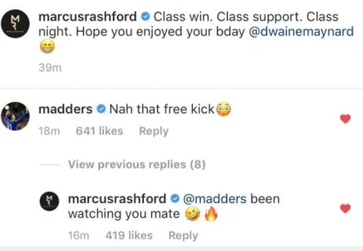  Rashford told Maddison he had been watching his technique