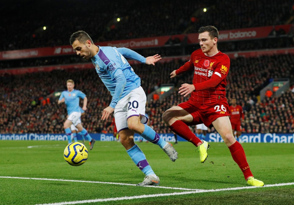  Andy Robertson picked up an ankle problem in the win over Man City