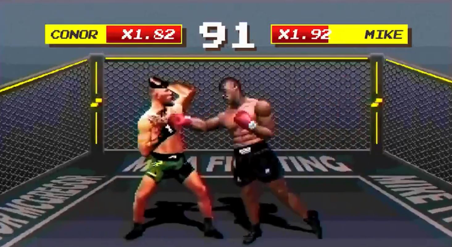  There is even a shot from a computer game showing McGregor fighting, and beating, boxing legend Mike Tyson